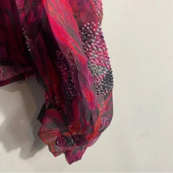 IRO Paulhi printed fil coupé silk-blend chiffon blouse - Picture 6 of 16